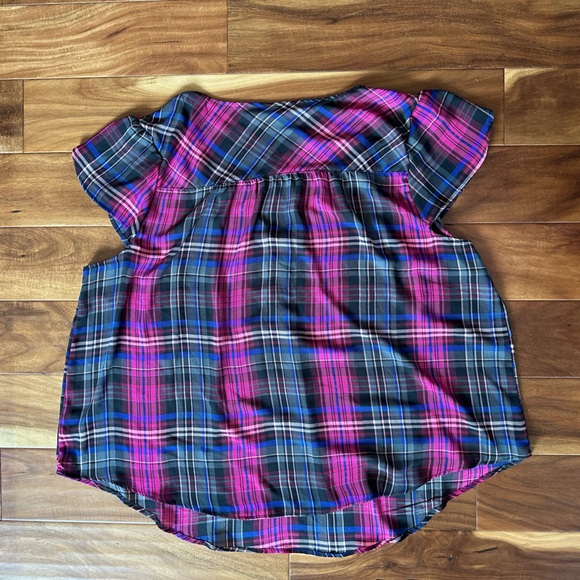 Torrid Harper Pink and Black Plaid Tank Blouse size 3X - Picture 2 of 3